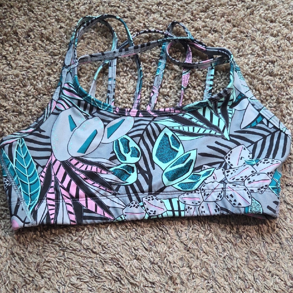 GAP Fit Black and Teal Sports Bra